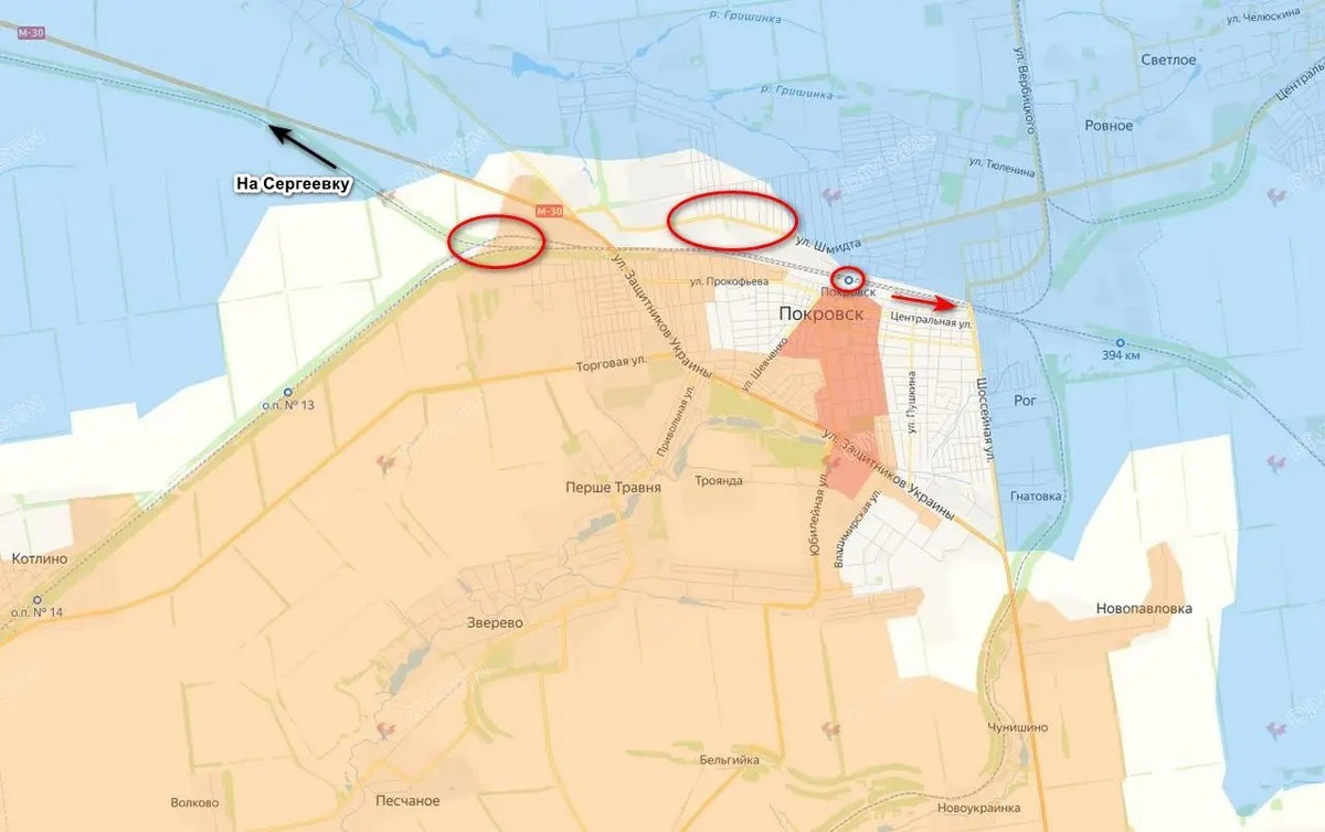 Hiện đường cao tốc E-50 đã bị cắt đứt qua khu công nghiệp phía tây bắc Pokrovsk, đồng nghĩa với việc tiếp tế cho quân Ukraine đồn trú ở Pokrovsk giờ đây càng trở nên khó khăn hơn. Dường như RFAF đang tiến gần đến hồi kết của cuộc chiến giành Pokrovsk - Mirnograd.