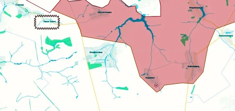 Lữ đoàn Thủy quân lục chiến 155 thuộc Hạm đội Thái Bình Dương của Hải quân Nga, hiện đang nằm trong đội hình chiến đấu của Cụm quân phía Bắc, đã giành quyền kiểm soát làng Novokostiantynivka. Novokostiantynivka nằm ở phía tây làng Konstantinovka và phía bắc Kondratovka, phía bắc làng giáp tỉnh Kursk của Nga.