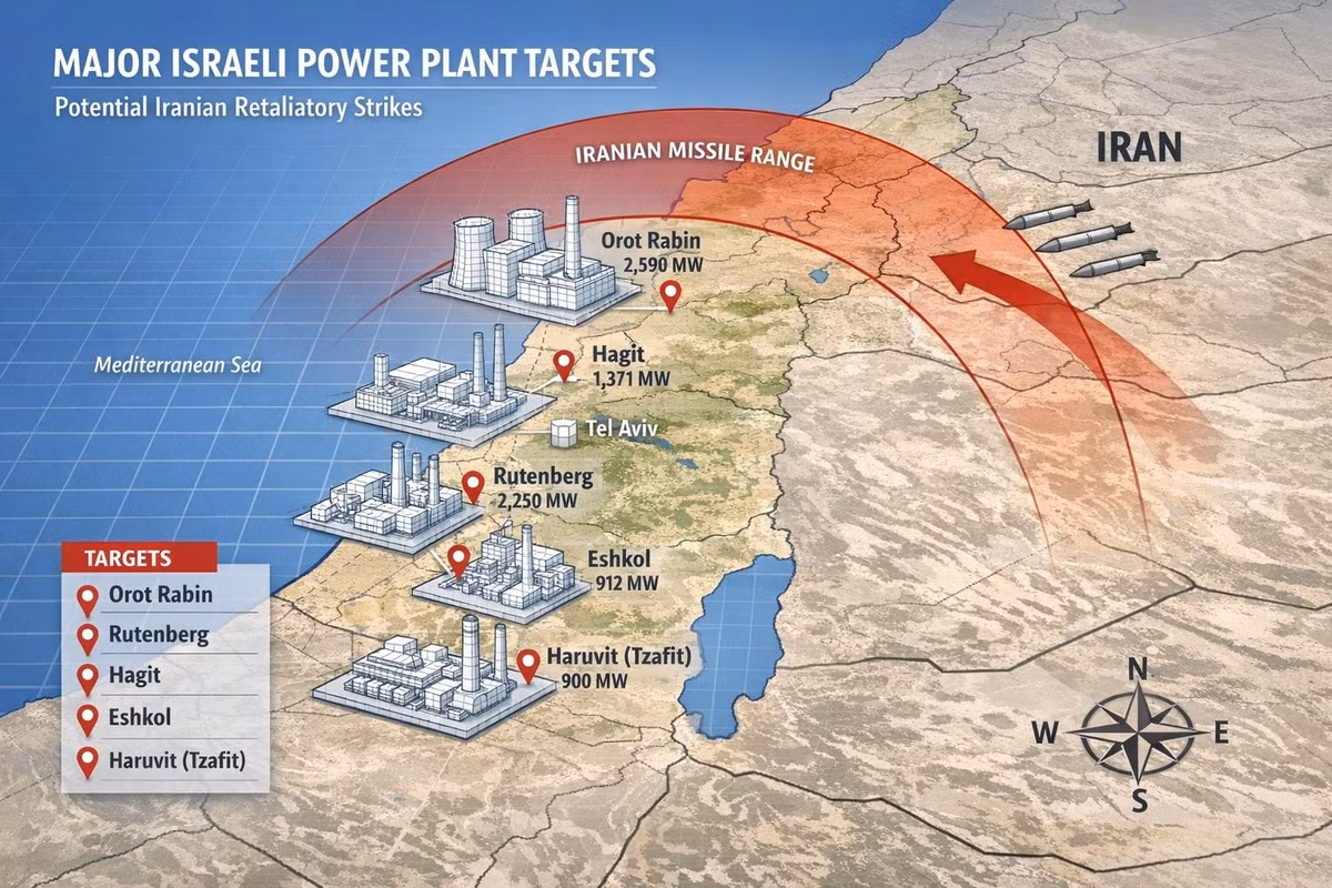 Vụ tấn công vào rạng sáng ngày 9/3 là một ví dụ, khi chín quả tên lửa của Iran đã bắn trúng chính xác nhà máy điện Orot Rabin, nhà máy lớn nhất của Israel và là cơ sở hạ tầng quan trọng hỗ trợ 19% nguồn cung cấp điện của cả nước, được coi là "huyết mạch" của Tel Aviv.