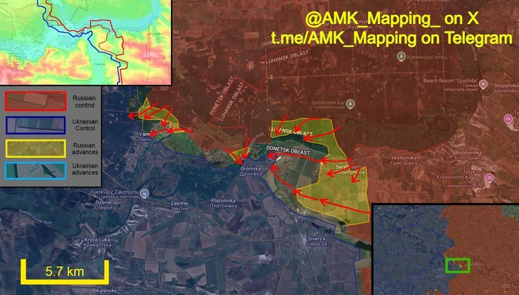 Kết quả là quân Ukraine sau khi buộc phải rút khỏi làng Serebryanka, đã tổ chức tuyến phòng thủ mới trên ba hướng tại Dronivka. Quân Nga cũng chiếm nốt phần còn lại của Serebryanka, cũng như các vị trí xung quanh, và cố gắng thiết lập vị trí cố định tại mỏ.