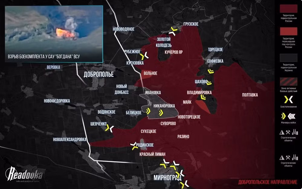 Thực tế, tình hình ở phía bắc Pokrovsk sau một số ngày giằng co, thì trong những ngày qua, Cụm quân Trung tâm RFAF đã xoay chuyển tình thế, chặn đứng chiến dịch phản công của AFU, đồng thời tiêu diệt một số lớn quân Ukraine đột phá. Lực lượng dự bị của AFU được tái triển khai gần như đã cạn kiệt, chịu nhiều tổn thất. Tuy nhiên, quân Nga ở đây hiện vẫn chưa tiếp tục tấn công. (nguồn ảnh Topwar, Ukrinform, Deep State, TASS).