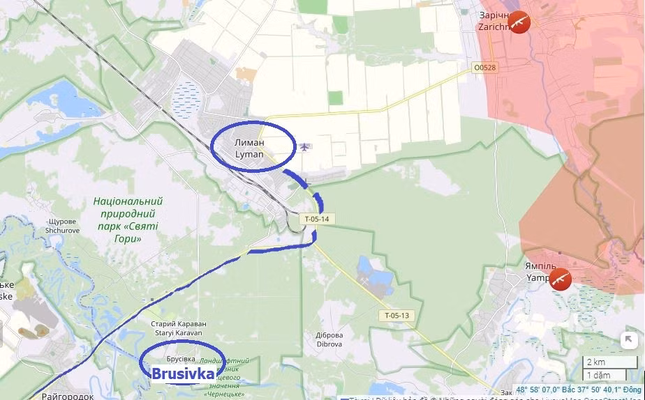 Hiện công tác bảo đảm hậu cần chiến dịch cho Lyman vẫn chưa bị phong tỏa hoàn toàn, do cửa khẩu Brusivka và tuyến đường T0514 vẫn hoạt động, nhưng đang bị đe dọa liên tục bởi UAV FPV Nga. AFU hiện không thể làm gì để cải thiện tình hình ở bắc Lyman do thiếu hụt lực lượng. Đối với họ, việc duy trì tuyến đường tiếp tế đến Seversk giờ đây quan trọng hơn.