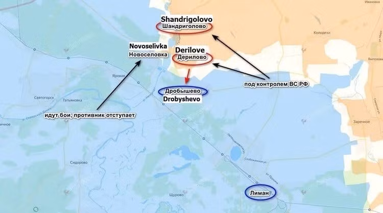 Thứ hai là mở rộng hành lang Donbass: Sau khi chọc thủng một phần ba tuyến phòng thủ sông Nitirius theo hướng Lyman, họ hiện đang bao vây ngôi làng Novoselivka. Nếu chiếm được ngôi làng ở phía tây bắc Lyman này, sẽ mở đường cho cuộc tấn công tiếp theo vào Drobysheve, lá chắn cuối cùng ở phía bắc Lyman, giúp RFAF trở lại thành phố này sau khi phải rút khỏi đây vào tháng 8/2022. (nguồn ảnh Military Review, Ukrinform, Kyiv Post).