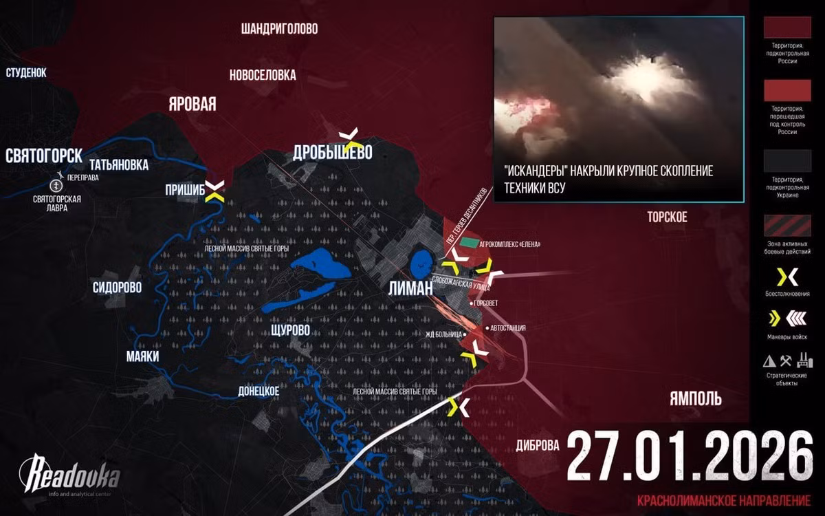 Tuy nhiên giao tranh ác liệt vẫn tiếp diễn ở phía bắc thành phố tại khu vực được gọi là trang trại thứ hai, tại các cứ điểm gần khe núi Pinkov Yar và dọc theo đường cao tốc Lyman-Kirovsk. Một vòng vây của quân Nga với AFU được thiết lập gần trang trại Kirovsk.