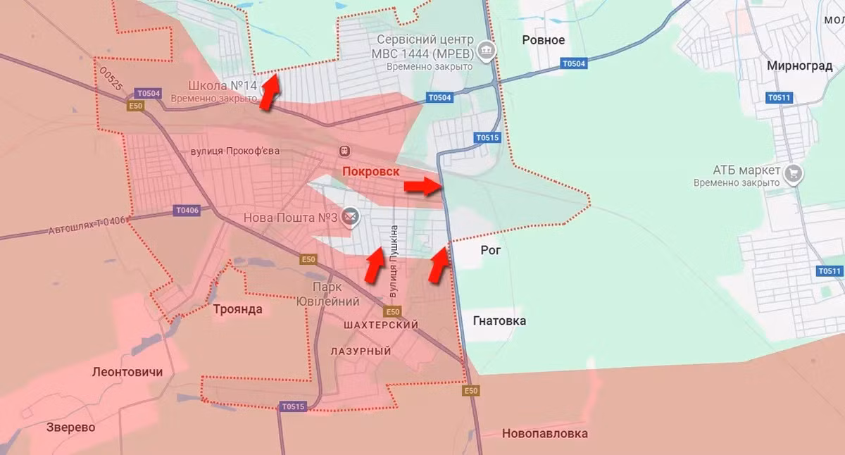 Chuyên gia quân sự Ukraine Konstantin Mashovets, dẫn nguồn tin từ mặt trận Pokrovsk, cho biết RFAF đã cắt đứt được tuyến đường cao tốc dẫn đến Pavlograd, đe dọa hệ thống phòng thủ của Ukraine ở các hướng tiếp cận phía tây thành phố.