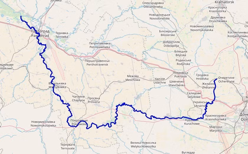Tại Nam Donetsk, một đoạn sông Vovcha là ranh giới tự nhiên giữa tỉnh Dnipropetrovsk và Donetsk, và việc vượt sông đòi hỏi rất nhiều về mặt nhân lực, xây dựng cầu phao. Do đó, quân Nga đã không tấn công đoạn này, mà thay vào đó chọn tấn công phía tây ngôi làng Shevchenko về phía nam.