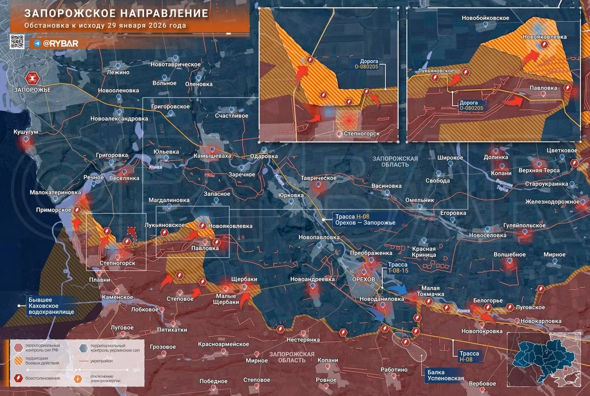 Nếu quân đội Nga chọn tiến về thị trấn Novyakovlevka, họ sẽ đến được đường cao tốc O-080205 theo hướng Yurkivka, bỏ qua các vị trí phòng thủ của Ukraine ở thung lũng Shirokaya và Norovskaya.