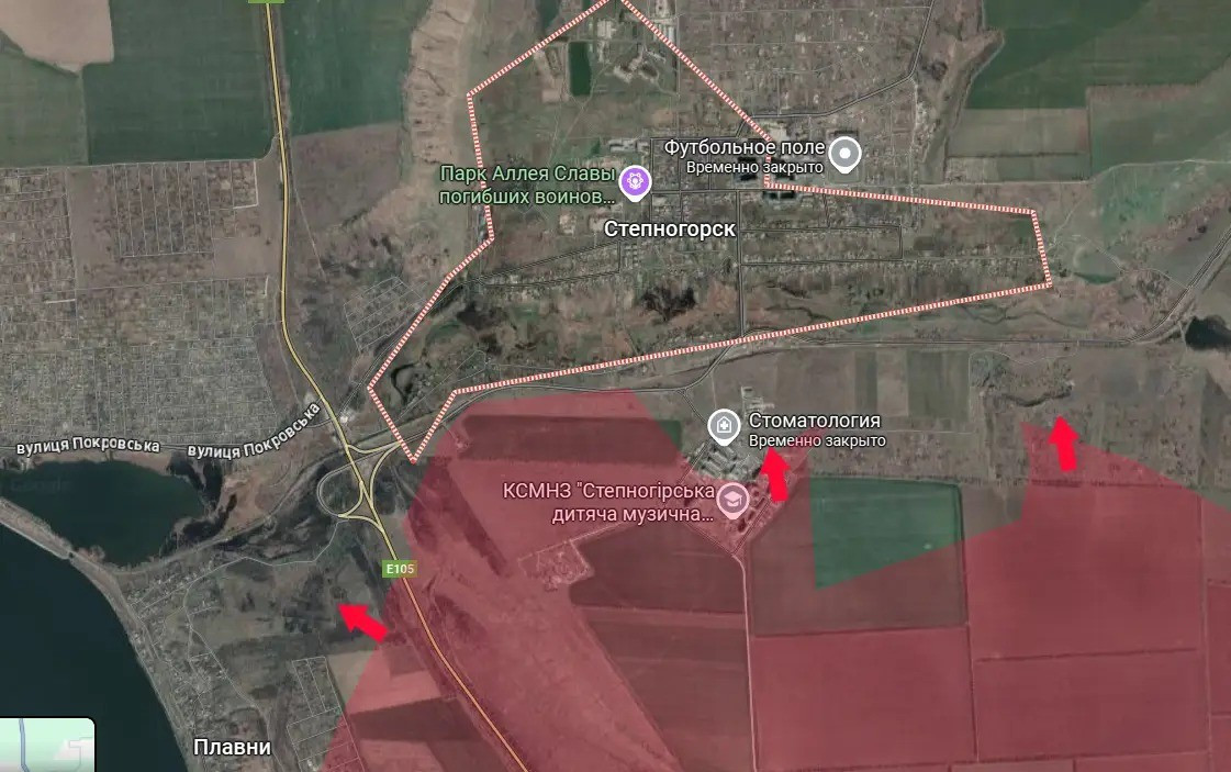 Trang Military Review của Nga dẫn nguồn tin thân cận từ Bộ Quốc phòng Nga cho biết, quân Nga đã tiến vào Stepnogorsk, phía nam trung tâm khu vực. Đáng chú ý là lực lượng đặc nhiệm Ukraine, bao gồm cả đơn vị Ptah Madyar, chuyên tác chiến UAV, đã được điều đến đó vào Tháng 7, sau khi quân Nga đột phá vào làng Kamenskoye.