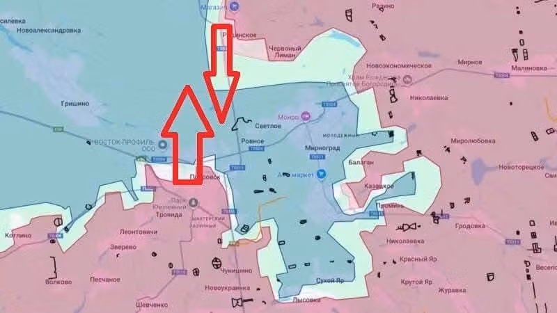 Điều đáng chú ý là thông tin của truyền thông Nga, cũng được các quân nhân Ukraine có hiểu biết trực tiếp về tình hình ở mặt trận Pokrovsk-Mirnograd công khai tuyên bố, và thực tế là vòng vây của RFAF với hai khu đô thị này đã hoàn tất.