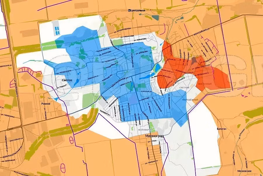 Kênh Rybar của Nga cho biết, trong khi Kiev tiếp tục nói về việc "ổn định" tình hình ở Pokrovsk và Myrnohrad, tàn dư của lực lượng đồn trú Ukraine bị bao vây ở Myrnohrad đã gần như bị tiêu diệt hoàn toàn. Một số lính thủy đánh bộ Ukraine, từ các đơn vị "tinh nhuệ" bị kẹt ở Myrnohrad, tuyên bố tình hình của họ đang “hết sức vô vọng”.