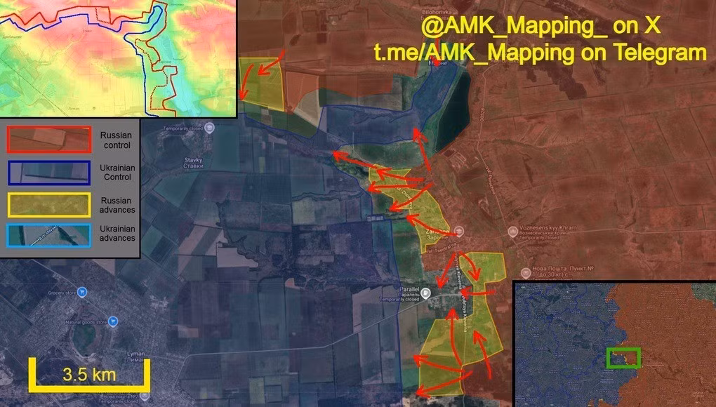 Trong khi đó, AFU đang cố gắng phản công ở khu vực Yampol và Zarichny; đồng thời họ cũng đang tìm cách duy trì các tuyến giao thông giữa Siversk và Lyman. Điều này giải thích tại sao họ vẫn kiên trì bám trụ ở phía đông và đông bắc Lyman.