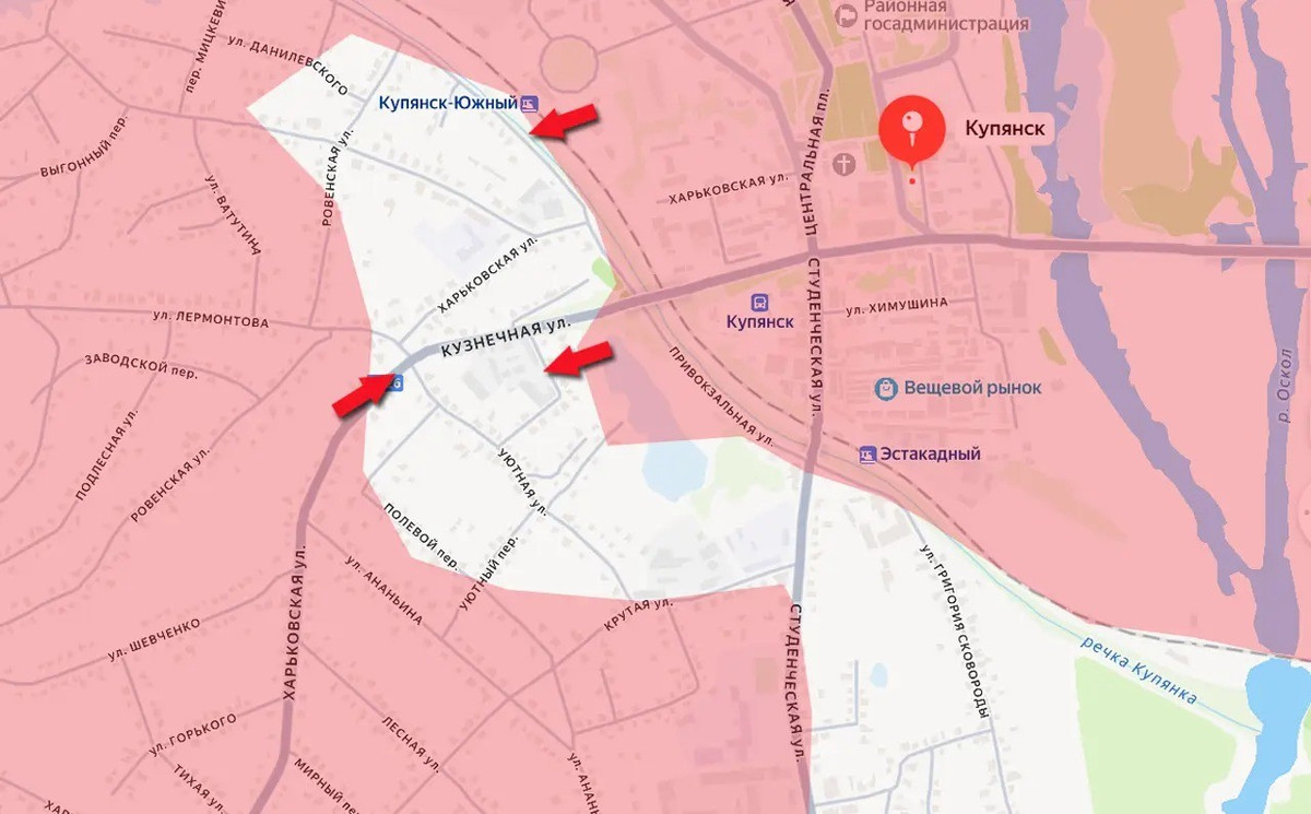 Trang Topwar của Nga cho biết, tính đến sáng ngày 18/10, quân đội Nga (RFAF) đã kiểm soát hoàn toàn đoạn đường sắt phía tây bắc từ ga Estakadnaya (Estakadny) đến ga Kupyansk-Yuzhny. Sự kháng cự của lực lượng đồn trú Ukraine tại ga Kupyansk-Yuzhny đã bị bẻ gãy. Ga Estakadnaya đã được kiểm soát vài ngày trước.