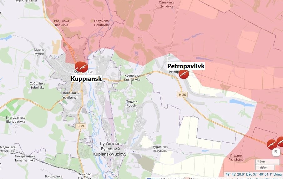 Hãng tin TASS của Nga, cho biết cuộc tấn công của RFAF trong thành phố đang diễn ra rất ác liệt. Cụm quân phía Tây RFAF đã đánh bật được quân Ukraine khỏi vị trí phòng thủ, tiến từ Ivanovka về phía Petropavlivka, hay đúng hơn là vùng ngoại ô phía nam của ngôi làng.