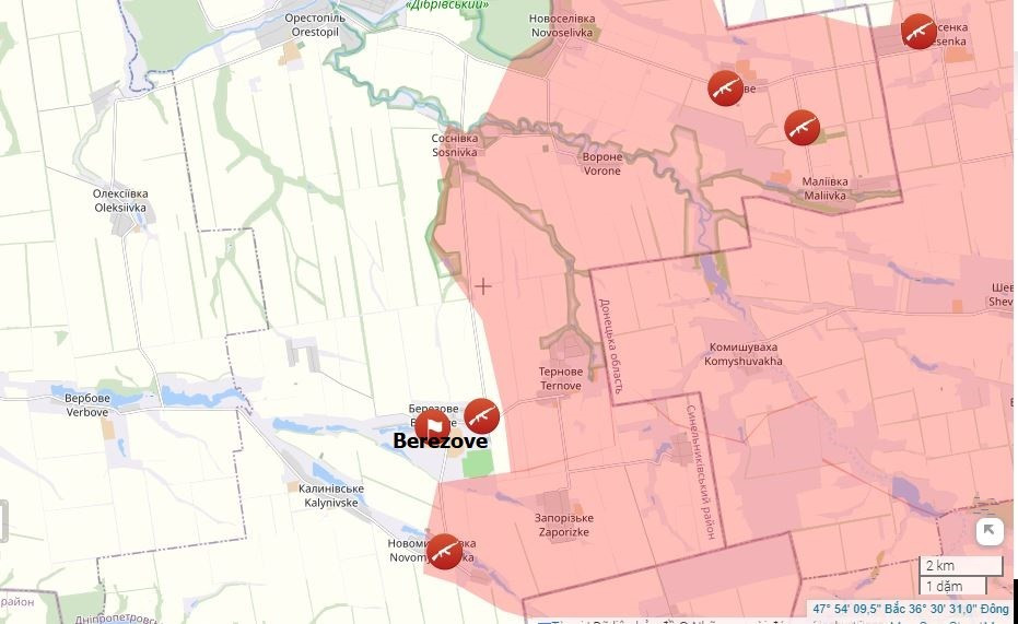 Theo kênh Voin DV của Nga cho biết, sáng ngày 20/9, có thông tin các đơn vị tấn công của Cụm Vostok RFAF đã vượt qua tuyến phòng thủ của Ukraine và chiếm được làng Berezove ở vùng Dnipropetrovsk. Khu vực xung quanh ngôi làng này cũng đã được kiểm soát.