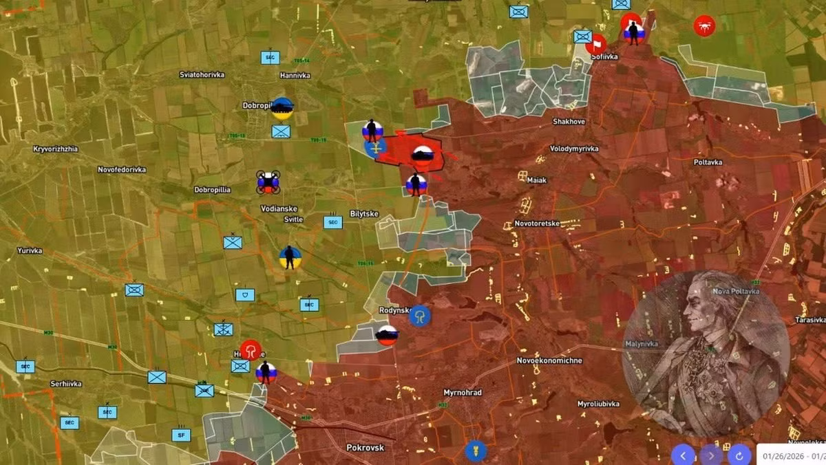 Kênh Rybar xác nhận, các đoạn video từ khu vực Dobropillya, cho thấy RFAF đang tiến về phía làng Novy Donbas. Tuy nhiên, vẫn chưa rõ liệu họ đã củng cố được vị trí ở đó hay chưa? Trong khi một "vùng xám" rộng lớn vẫn còn chạy dọc theo hầu hết khu vực, một phần trong số đó đã tồn tại kể từ cuộc tấn công của RFAF vào Zolotoy Kolodets hồi tháng 8/2025.