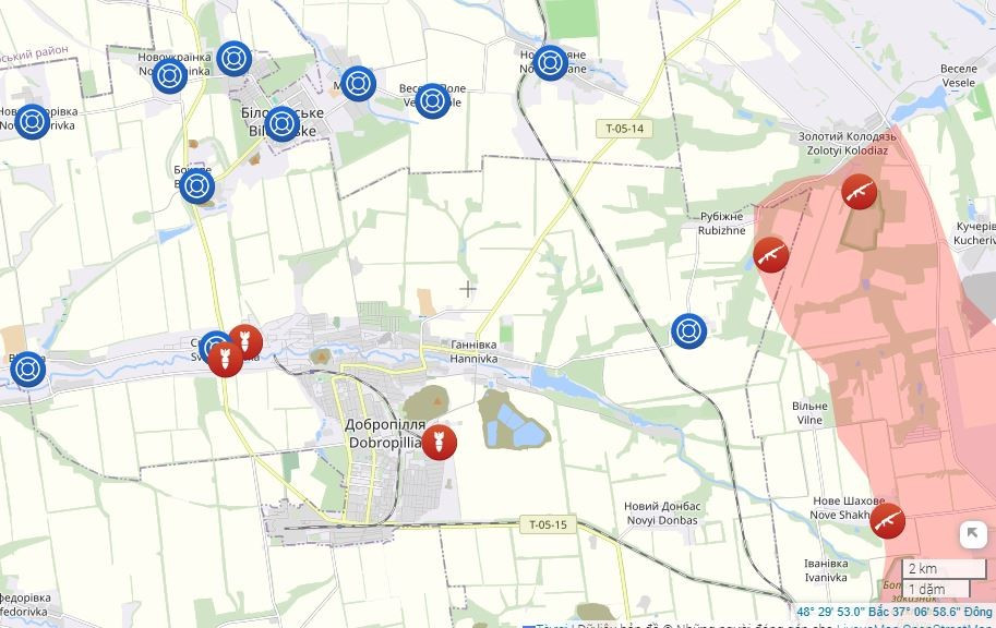 Kênh RVvoenkor cho biết, chính quyền địa phương của Ukraine, đã thông báo sơ tán khẩn cấp các khu định cư trong khu vực quân Nga đột phá gần Dobropolye. Tại các điểm màu xanh trên bản đồ, lệnh sơ tán bắt buộc đã được mở rộng, do quân Ukraine đột phá gần Dobropolye.