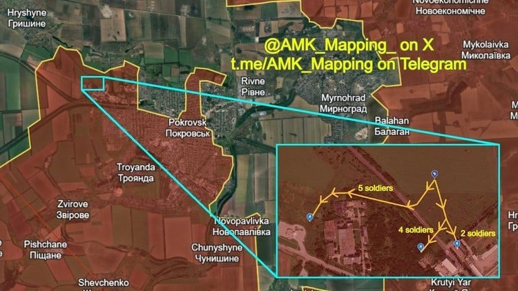 Hiện Lực lượng đặc nhiệm thuộc Cơ quan Tình báo Quân đội Ukraine (GRU), đã được triển khai đến Pokrovsk để thực hiện chiến tranh đô thị. Chiến dịch đổ bộ đường không vào bên sườn, phía sau của chiến tuyến RFAF đã thất bại, khiến 11 lính đặc nhiệm GRU hy sinh.