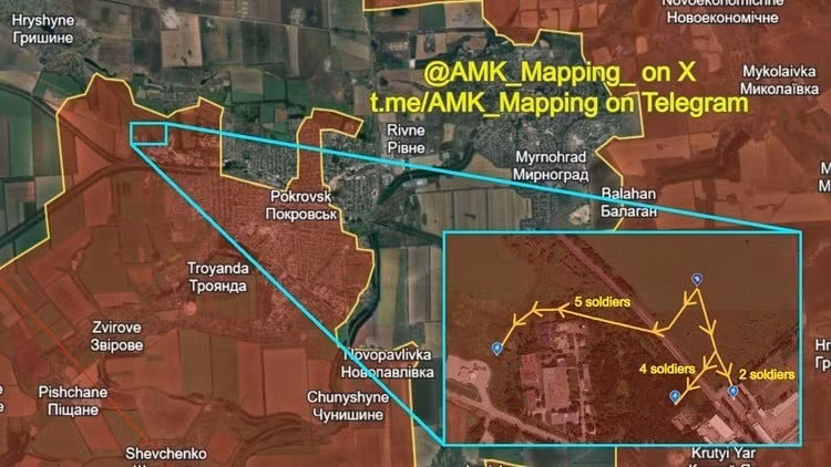 Hiện Lực lượng đặc nhiệm thuộc Cơ quan Tình báo Quân đội Ukraine (GRU), đã được triển khai đến Pokrovsk để thực hiện chiến tranh đô thị. Chiến dịch đổ bộ đường không vào bên sườn, phía sau của chiến tuyến RFAF đã thất bại, khiến 11 lính đặc nhiệm GRU hy sinh.