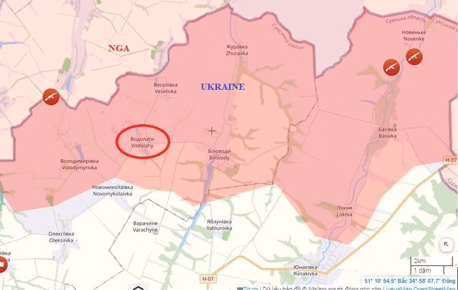 Theo hãng tin Sputnik, Bộ Quốc phòng Nga vào ngày 31/5 cho biết, Cụm quân phía Bắc của quân đội Nga (RFAF) đã kiểm soát thành công làng Vodolahy, nằm ở phía bắc tỉnh Sumy, Ukraine; giáp biên giới với tỉnh Kursk của Nga. Ngay sau đó, RFAF đã phát triển chiếm làng Novomykolaivka, nằm ở phía nam Vodolahy.