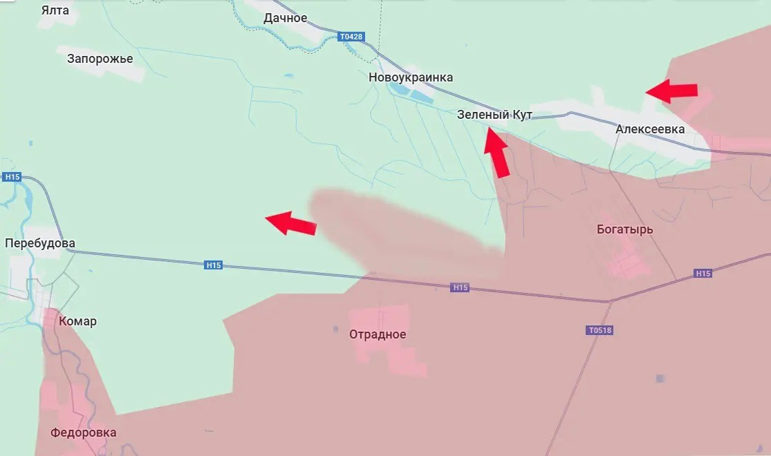 Ở phía nam ngôi làng Gorikhove, Cụm Vostok tiếp tục mở rộng khu vực kiểm soát của họ ở phía tây Donetsk, giáp với tỉnh Dnipropetrovsk. Trang Military Review cho biết, Cụm Vostok đã kiểm soát thêm diện tích khoảng 7 km vuông ở làng Alekseyevka, nằm ở phía tây bắc của ngôi làng Bogatyr, đã bị quân Nga tràn ngập trước đó.
