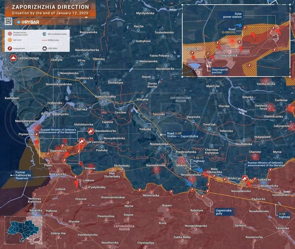 Việc giành quyền kiểm soát Novoboikivske của RFAF, không chỉ đơn thuần là chiếm giữ một ngôi làng, mà nó mang ý nghĩa chiến thuật sâu sắc. Đồng thời, các đơn vị xung kích của Nga đang tiến về Kamishevka và cố gắng kiểm soát Quốc lộ 08. Quốc lộ này không phải là tuyến đường vận tải thông thường; nó kết nối với quốc lộ M18, sân bay và trực tiếp đến thủ phủ Zaporozhye.