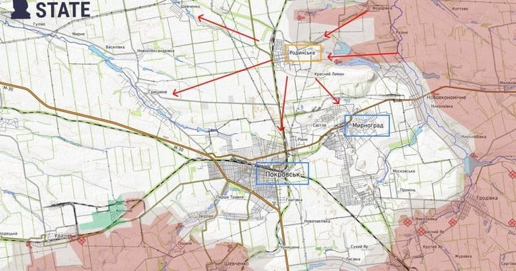 Về mặt chính thức, không có đơn vị RFAF nào ở Myrnohrad, cũng không có các trận đánh nào ở khu đô thị này, mặc dù các nhóm trinh sát và đặc công của Nga đã hoạt động trong một thời gian, cắt đứt các tuyến đường tiếp tế và gây rối loạn.