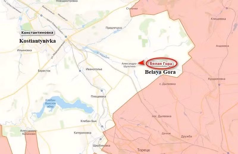 Trên hướng mặt trận Kostiantynivka, giao tranh vẫn diễn ra ác liệt giữa quân đội Nga (RFAF) và quân đội Ukraine (AFU). Bộ Quốc phòng Nga cho biết, sau nhiều lần tấn công liên tục, RFAF đã kiểm soát ngôi làng Bila Gora, nằm ở phía nam thành phố Kostiantynivka, thuộc tỉnh Donetsk, miền Đông Ukraine.