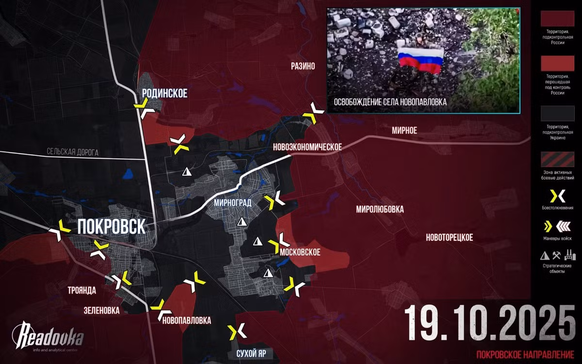 Điều đáng chú ý là có nhiều thông tin về tình hình xấu đi của AFU tại Pokrovsk đã xuất hiện trong vài ngày qua. Người ta nhấn mạnh rằng vấn đề khó khăn nhất của AFU hiện nay chính là công tác bảo đảm hậu cần, khi RFAF đã hoàn tất việc bao vây Pokrovsk. Do vậy việc tiếp tế cho lực lượng đồn trú của AFU ở Pokrovsk không còn khả thi nữa.