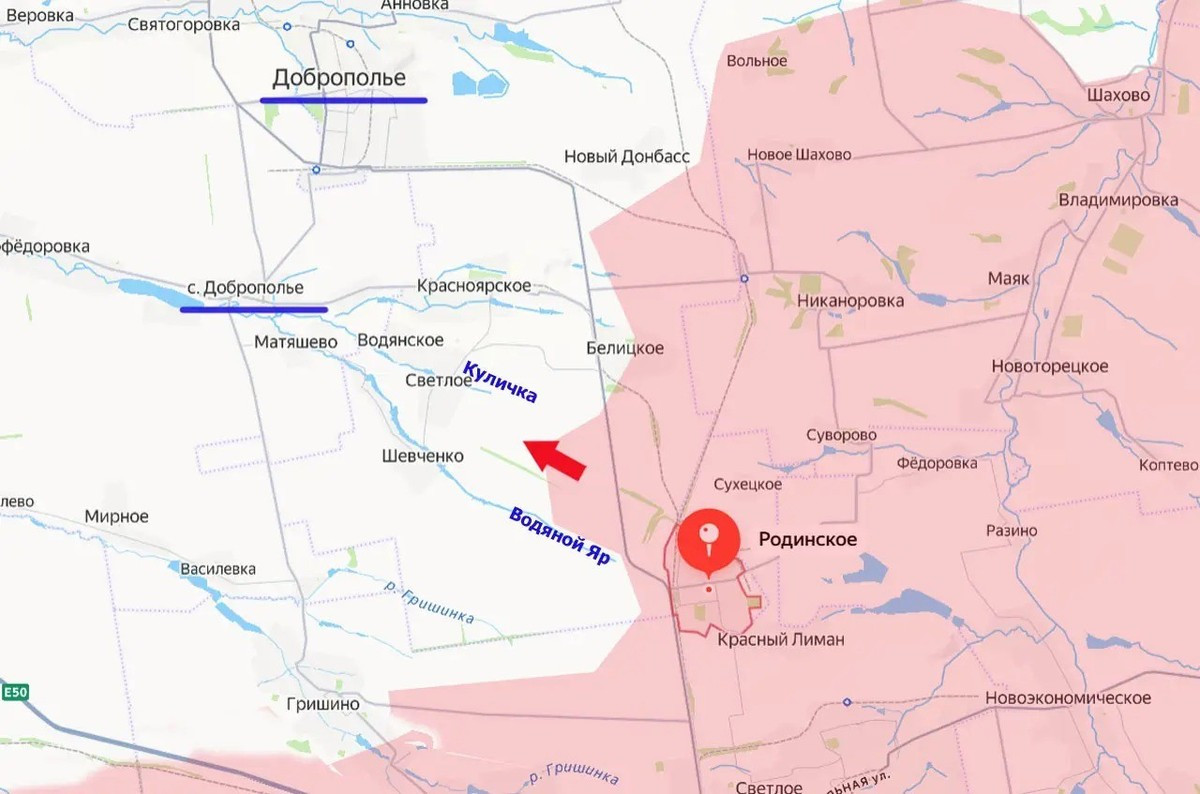 Ở phía bắc thành phố Pokrovsk, giao tranh cũng diễn ra rất ác liệt. Kênh AMK Mapping xác nhận, trên hướng Dobropillya, quân đội Nga tiếp tục tiến về phía bắc Pokrovsk, chiếm giữ các vị trí mới ở phía sau thị trấn Rodinske với tổng diện tích 7,80km².