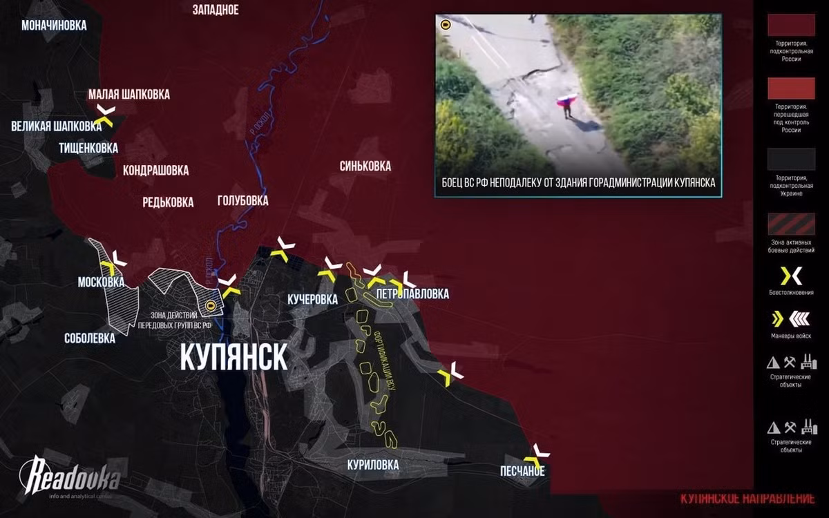 Kupyansk là một trung tâm hậu cần quan trọng, nơi giao nhau của hàng loạt tuyến đường sắt và đường bộ, phục vụ cho toàn bộ AFU ở bờ đông sông Oskol. Chính vì vậy, thành phố trở thành địa bàn then chốt để Bộ Tổng tham mưu AFU kiểm soát khu vực phía đông nam vùng Kharkov.