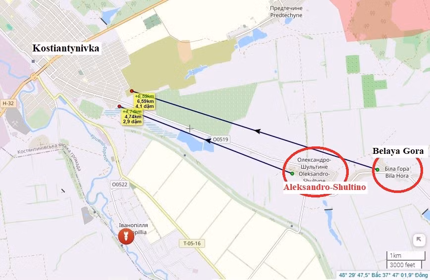 Với việc RFAF tiếp cận Belaya Gora, trực tiếp đa dọa đối với quân Ukraine đồn trú ở cả ngôi làng này và ở Aleksandro-Shultino lân cận. Đây là một trong những ngôi làng ngoại ô gần nhất của thành phố Konstantinovka. Từ Belaya Gora đến vùng ngoại ô phía tây của Kostiantynivka là khoảng 6 km, từ Aleksandro-Shultino là 4,5 km.