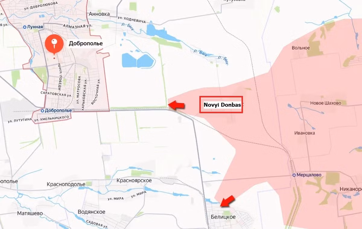 Trên hướng mặt trận thành phố Pokrovsk, sau khi làm chủ hoàn toàn thành phố này, Quân đội Nga (RFAF), tiếp tục cuộc tấn công về khu vực phía bắc thành phố và giành quyền kiểm soát thêm một ngôi làng nữa, đó là làng Novyi Donbas, thuộc “mấu lồi” Dobropolye.