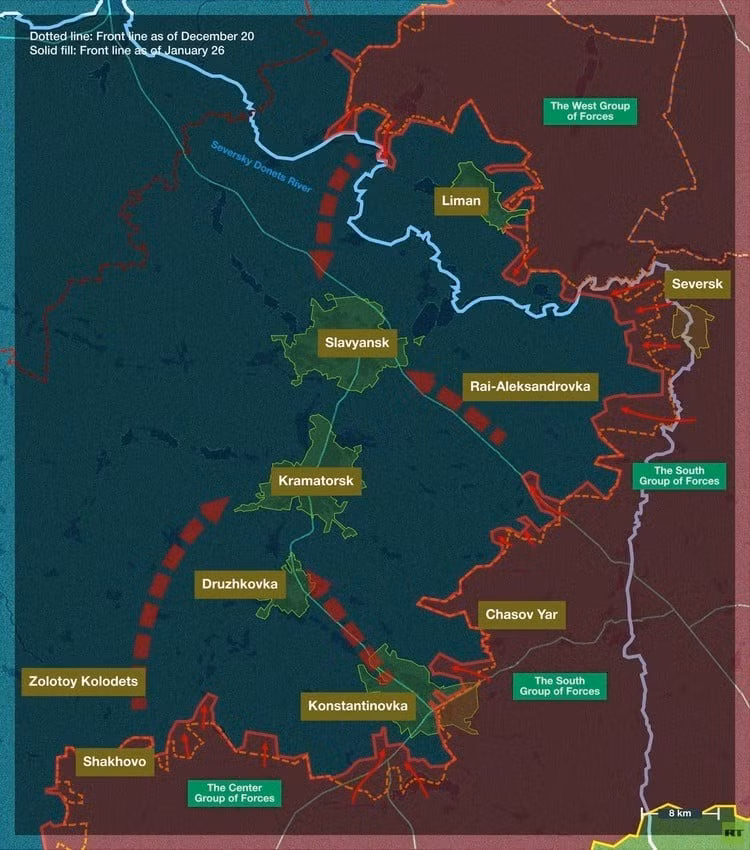 Hiện nay, cụm đô thị Slavyansk-Kramatorsk là thành trì cuối cùng của Ukraine ở khu vực Donbas. Theo các chuyên gia quân sự, đây là khu vực sẽ diễn ra các cuộc giao tranh chính trong chiến dịch xuân hè này, nhưng sẽ rất khó khăn cho RFAF khi họ muốn vượt qua.