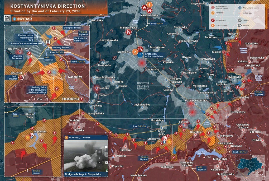 “Theo hướng Novopavlovske về phía đông Ivanovka, đã ghi nhận sự tiến công của các nhóm tấn công Nga, và tại chính Novopavlovka, giao tranh đang diễn ra ở khu vực trung tâm của ngôi làng”, Bohdan Miroshnikov cho biết thêm.