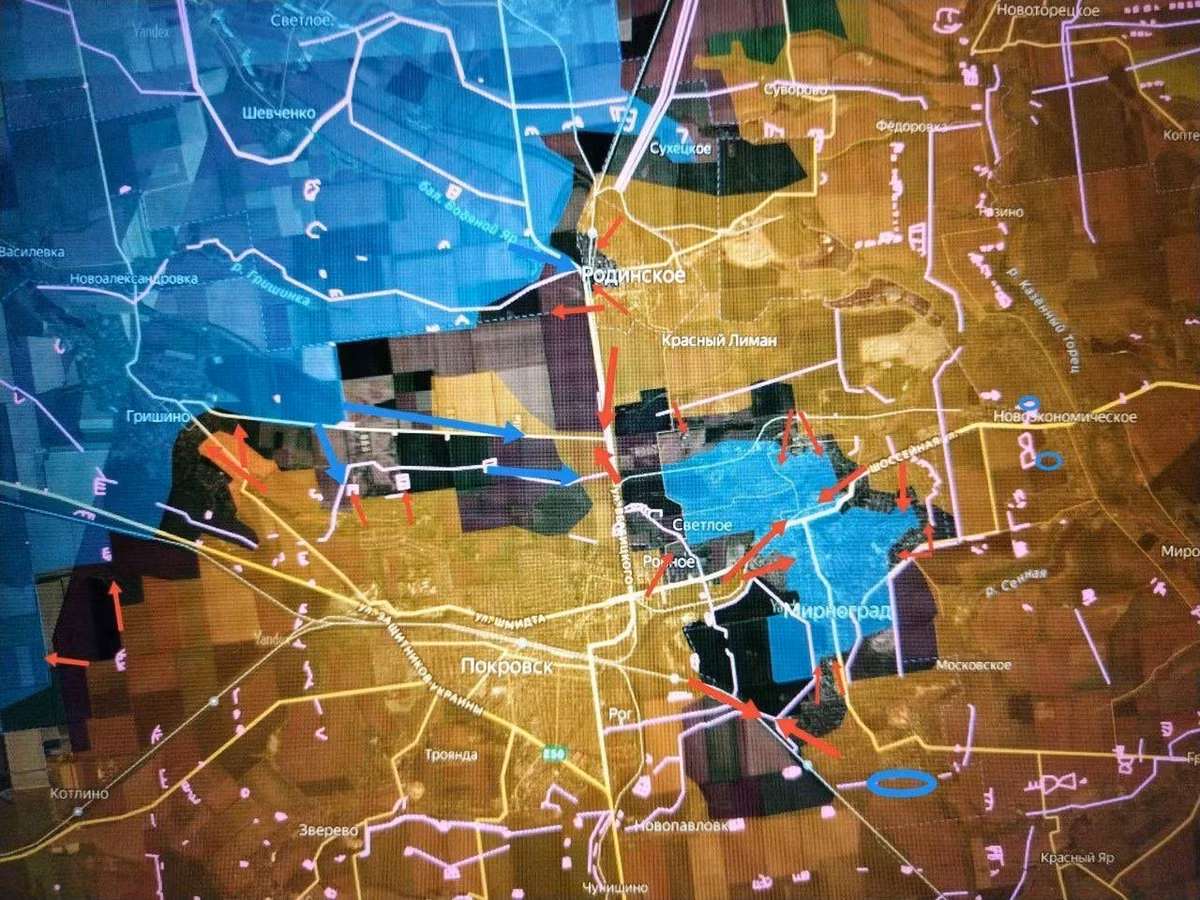 Kênh Telegram Resident cho biết, Tổng Tư lệnh AFU, ngày hôm qua đã báo cáo với tổng thống Zelensky rằng, quân Nga đã hoàn tất việc bao vây quân Ukraine ở khu đô thị Myrnohrad. Kênh Telegram Resident cũng cho biết, tướng Syrsky đã đề nghị Tổng thống Zelensky cho phép rút quân khỏi thành phố.