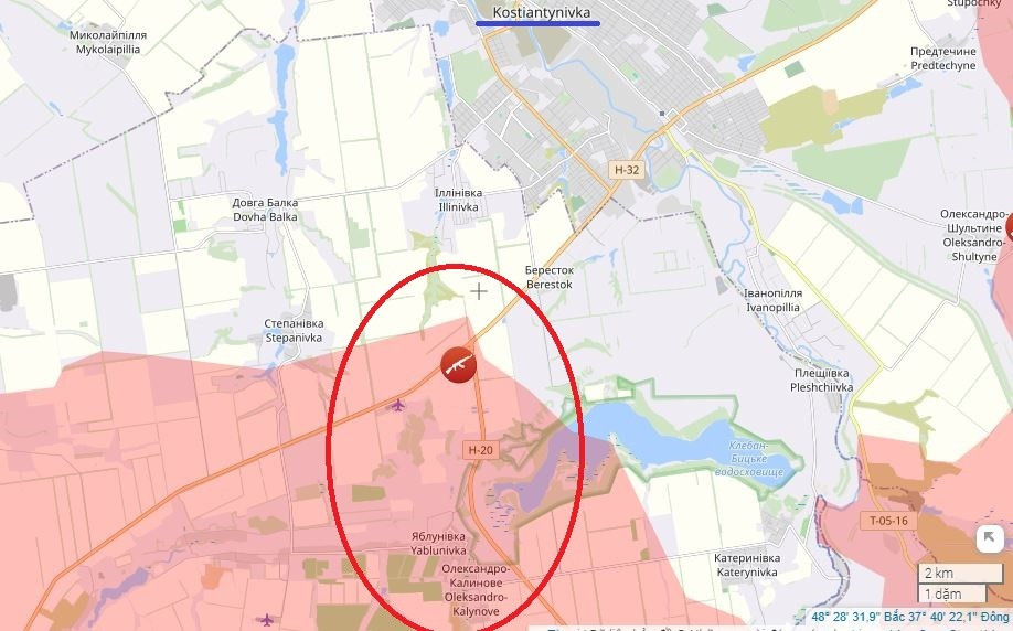 RIA Novosti dẫn lời viên sĩ quan Spartak cho biết, những chiến thuật như trên đã làm gián đoạn hoạt động tiếp tế hậu cần của Lực lượng Vũ trang Ukraine (AFU), ngăn cản họ tăng cường lực lượng trên tiền tuyến. Kênh Rybar đưa tin, trên hướng phía nam Konstantinovka, RFAF đã mở rộng vùng kiểm soát ở khu vực Yablonivka và đẩy lùi đối phương về tuyến công sự phía bắc ngôi làng.