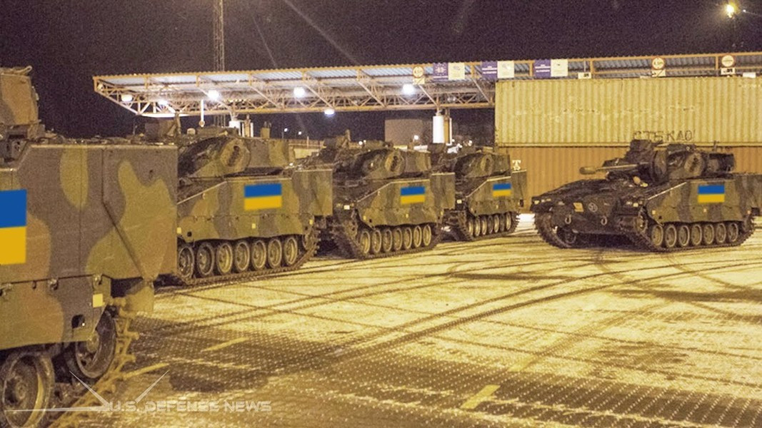 Xe chiến đấu bộ binh Stridsfordon 90 (hay Strf 90), được biết đến nhiều hơn với tên gọi CV90, được công ty Hagglunds của Thụy Điển phát triển (Hagglunds hiện thuộc sở hữu của BAE Systems/Anh), đang phục vụ trong quân đội một số quốc gia NATO. Quân đội Ukraine cũng đã được Thụy Điển viện trợ hàng chục chiếc CV90 phiên bản đời đầu.