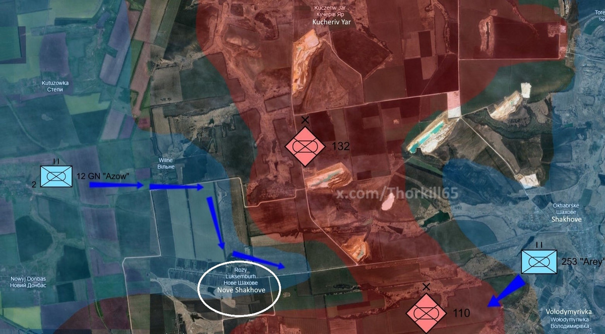 Đến sáng ngày 28/8, cuộc tấn công của quân Ukraine đã đạt được một số tiến triển, với phần hẹp nhất của Kucheriv Yar chỉ còn chưa đầy ba km. Điều này khiến tình hình chiến trường trở nên cực kỳ bất lợi cho Lữ đoàn 132 của Nga, như thể họ đang bị quân đội Ukraine siết chặt và đối mặt với nguy cơ bị bao vây và tiêu diệt bất cứ lúc nào.