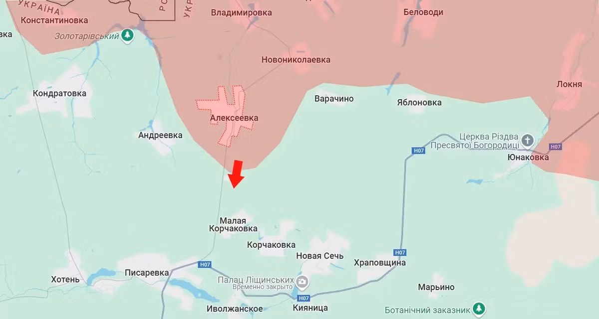 Giao tranh đáng chú ý trong khu vực, đó là RFAF đã giành quyền kiểm soát làng Oleksiivka (Nga gọi là Alekseyevka) và mở rộng khu vực kiểm soát đến bờ sông Sinyak. Hành động chiến thuật này của RFAF, tạo ra mối đe dọa cho quân Ukraine ở các làng Andreyevka và Kindrativka liền kề. Cùng lúc đó, Cụm quân phía Bắc RFAF đang tiến về phía nam của Oleksiivka, mà họ đã giành quyền kiểm soát trước đó.