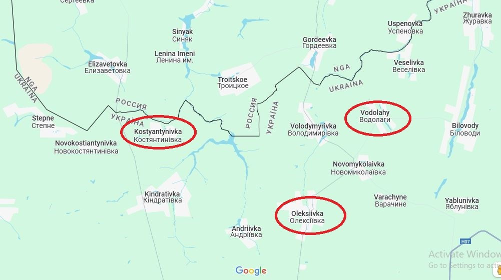 Kênh Telegram Northern Wind cho biết, trong những ngày qua, Cụm quân phía Bắc của RFAF tiếp tục giành quyền kiểm soát thêm 3 ngôi làng của tỉnh Sumy là Kostyantynivka, Vodolahi và Oleksiivka. Tuy nhiên chưa có xác nhận chính thức của Bộ Quốc phòng Nga.