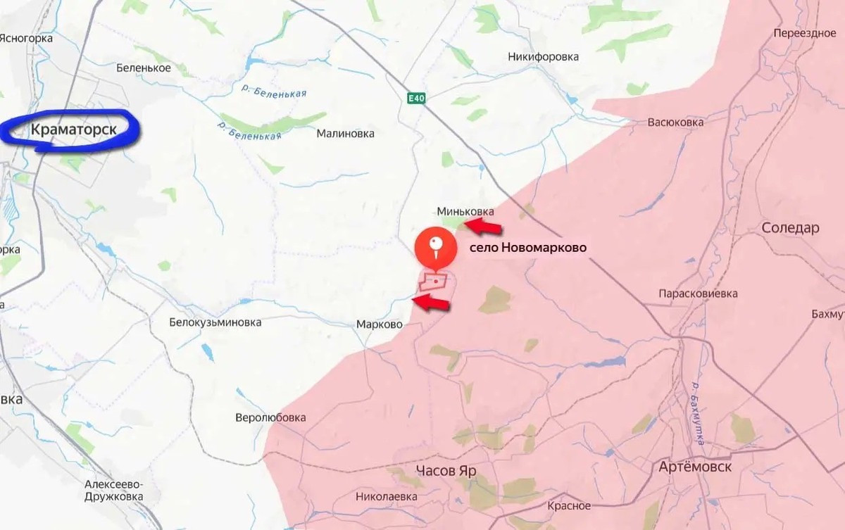 Ở phía đông bắc Kostiantynovka và tây bắc Chasov Yar, mặc dù thị trấn Novomarkovo chính thức được Nga tuyên bố kiểm soát vào ngày 12/3/2025, nhưng trên thực tế, nó chỉ mới thực sự nằm dưới sự kiểm soát của họ vào ngày 6-7/12/2025. Bằng chứng đó là các cuộc phản công của AFU, ở vùng ngoại ô phía tây Novomarkovo, đã xuất hiện trên mạng.