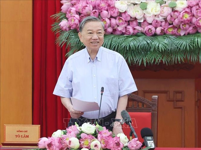 Tổng Bí thư Tô Lâm phát biểu. Ảnh: Thống Nhất/TTXVN Tổng Bí thư Tô Lâm phát biểu. Ảnh: Thống Nhất/TTXVN
