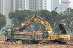 ‘Mục sở thị’ đại công trường hồ đầu mối Mễ Trì gần 400 tỷ ở Hà Nội