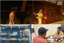 Xử lý tài xế xe tải để nước chảy xuống đường, gây nguy hiểm