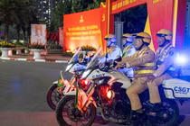 CSGT Hà Nội tuần tra, bảo đảm trật tự chào mừng Đại hội Đảng lần thứ XIV