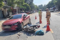 Xử lý lái xe không chấp hành hiệu lệnh dừng xe, gây tai nạn ở Thái Nguyên