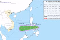 Áp thấp nhiệt đới gần Biển Đông với sức gió cấp 6, giật cấp 8