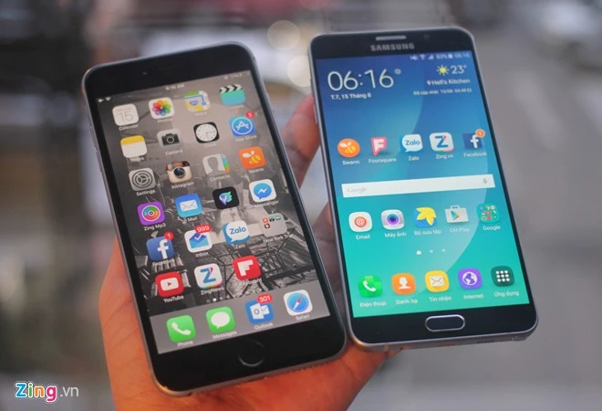 So sánh Samsung Galaxy Note 5 và iPhone 6 Plus