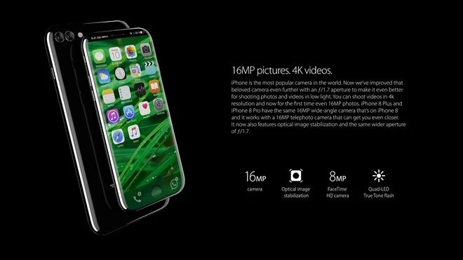 Thiết kế iPhone 8 với Apple Pencil, cảm biến mống mắt