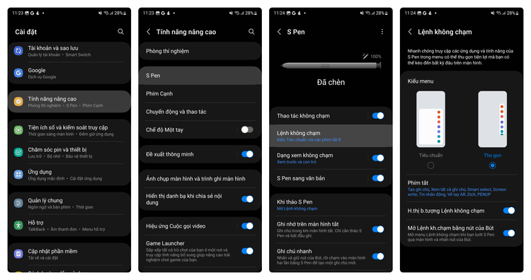 Sắm Galaxy S25 Ultra, nhanh tay làm điều này để trải nghiệm tốt nhất ảnh 11 Tip One UI: Select type Menu Lệnh không chạm - Air Command của S Pen